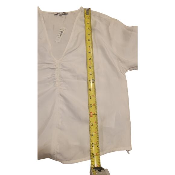 NWT Brushed Ruched-Front Top White Size 2 Retail $88 - Picture 5 of 5